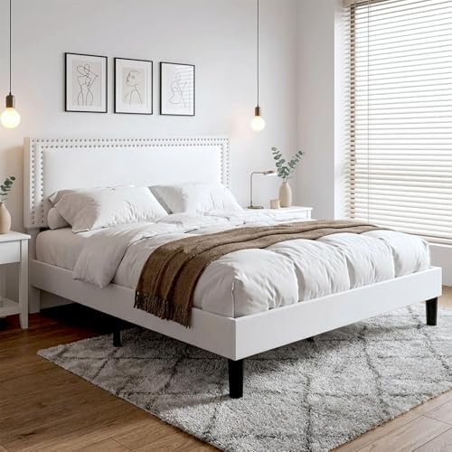 vecelo queen size platform bed frame with height, package contents