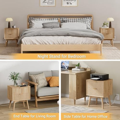 fluted nightstand with charging station & beveled edges, package contents