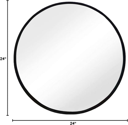 sunniry black round mirror, round mirror 24 inch, view 9