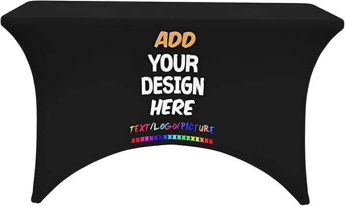Custom Table Cloth Cover with Business Logo Personalized Customized Tablecloth by wxyzdq