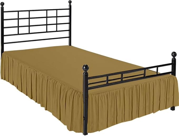 Ruffle Bed Skirt with Split Corners, Microfiber Dust Ruffled by Non-StickyCotton