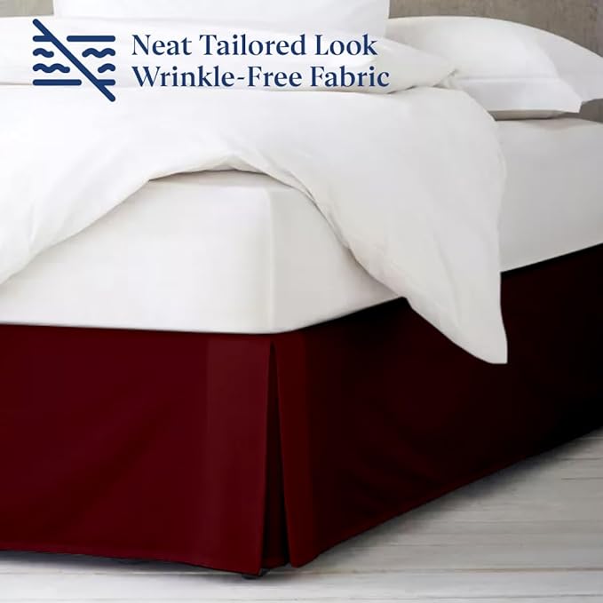 SKY BEDDINGS Luxury Pleated Full Bed Skirt - Image 4