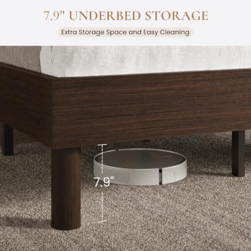 sha cerlin full size wood platform bed, 7.9", side view