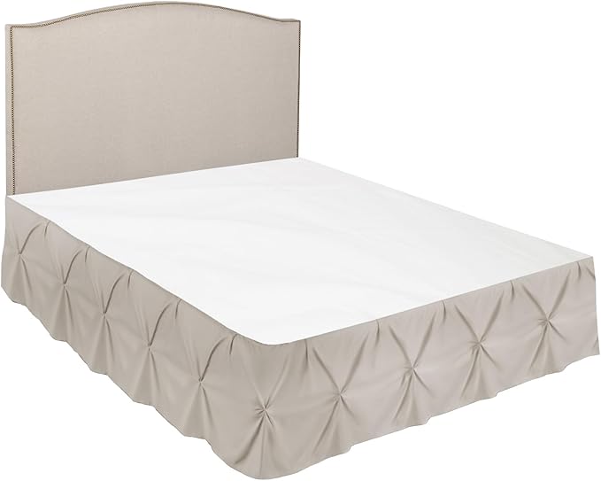 Nestl Linen Bed Skirt Cal King Size, Pinch Pleat Cal King Bed Skirt, Hotel - Image 7