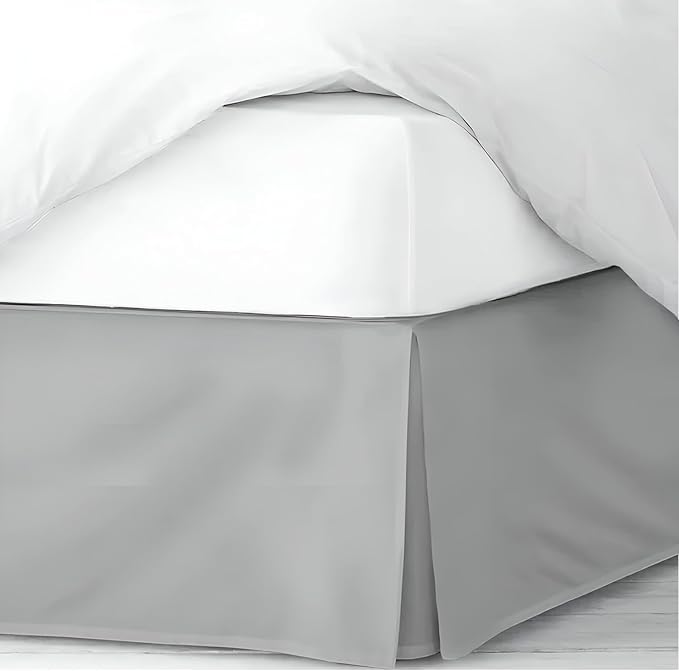 Pleated Bed Skirt Queen Size, Split Corners, Wrinkle-Resistant Microfiber by PeaceSleepBedding