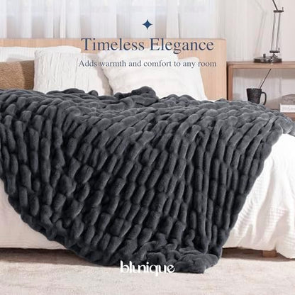 double-sided faux fur throw blanket, 1000 gsm ultra, package contents