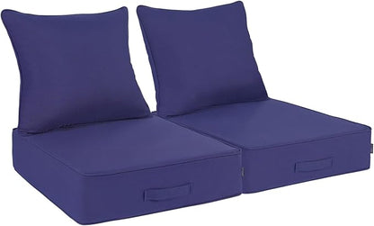 Outdoor Olefin Water-Resistant Deep Seat Cushion Set, Thickened Sofa Chair Pad by Aofeite