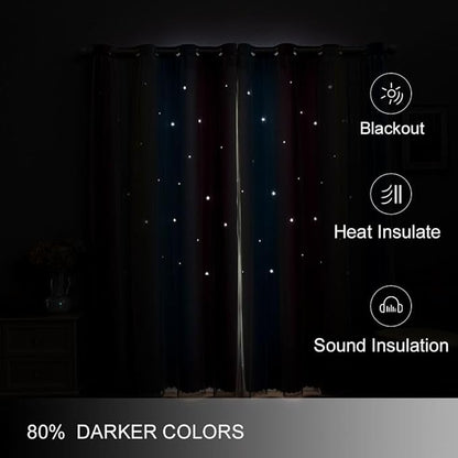 FANLI Ombre Rainbow Blackout Curtains - Image 4