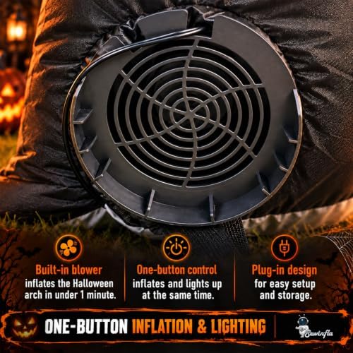 10FT Halloween Inflatable Pumpkin Archway Decorations with Built-in LEDs