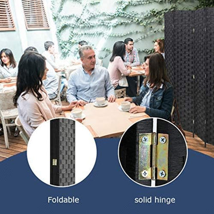 fdw 4-panel folding room divider | 6ft, black, package contents