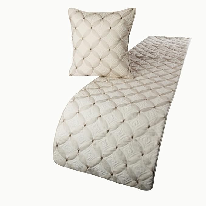 The HomeCentric King Queen Twin Ivory Bed Runner Without Pillow Cover, Queen by TheHomeCentric