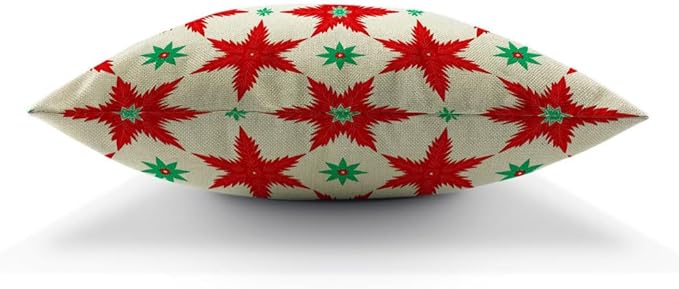 Moslion Snow Pillow Cover Winter Christmas Tree Snowflake Leaves Throw Pillow - Image 5