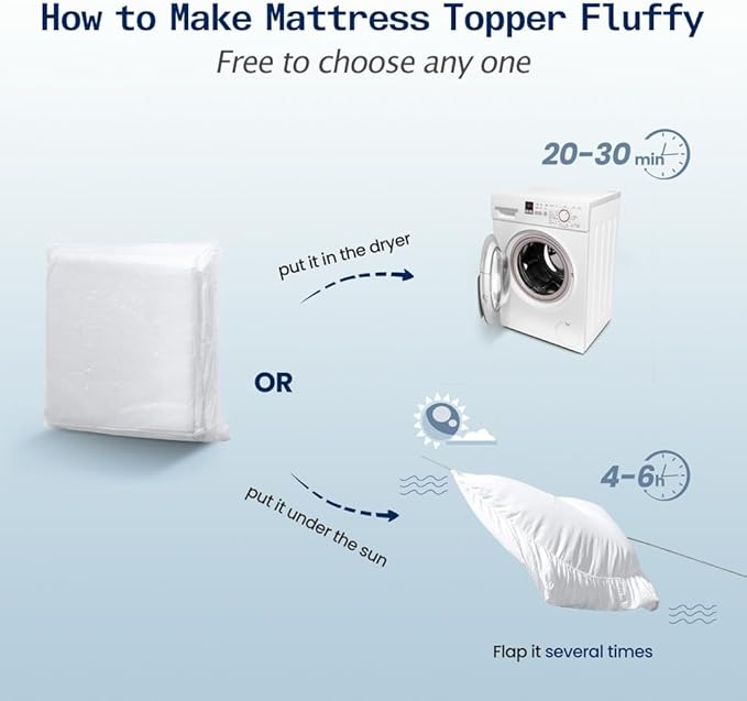 SOPAT Mattress Topper Short Queen Size Extra Thick Mattress Pad 8-21" Deep - Image 5