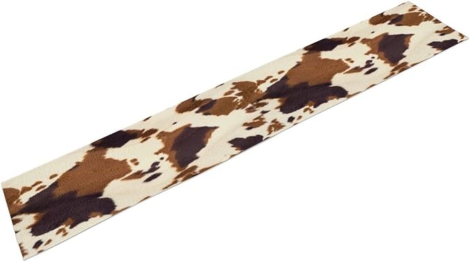 Cow Print Table Runner Animal Fur Skin Brown Cowhide Rustic Hunter Theme - Image 8