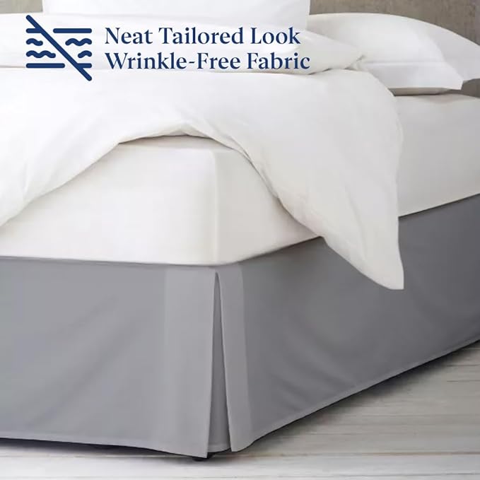 SKY BEDDINGS Luxury Pleated Queen Bed Skirt - Image 4