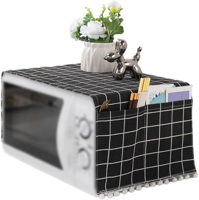 Microwave Oven Cover Dust Oil Proof Cotton Linen Waterproof Fabric Cloth by Unknown