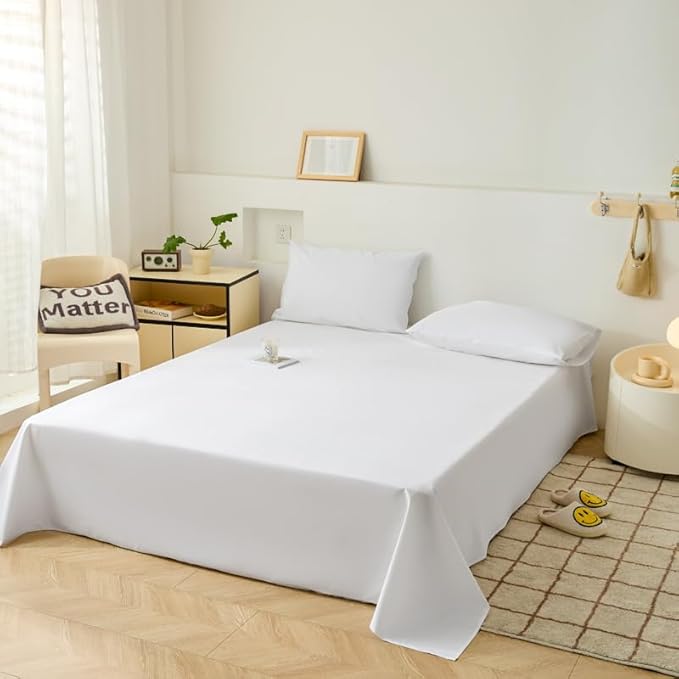 WenBags Lightweight Waterproof Flat Sheet 90 * 98 Inches King Size-Mattress - Image 4