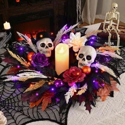 Waipfaru 24 Inch Halloween Wreath for Front Door, Halloween Door Wreath
