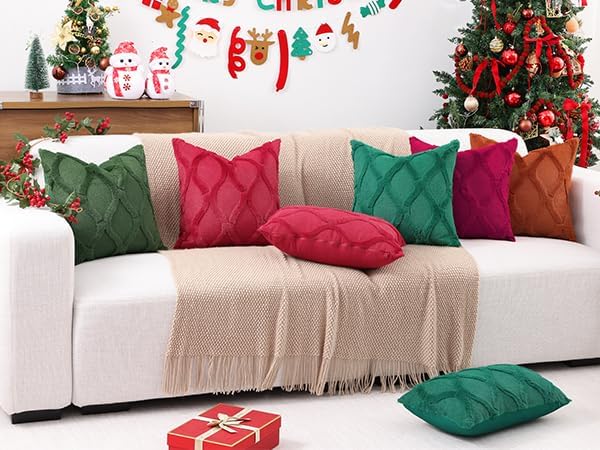 decorUhome Christmas Throw Pillow Covers 26x26 Inch Set of 2, Soft Plush Faux - Image 9