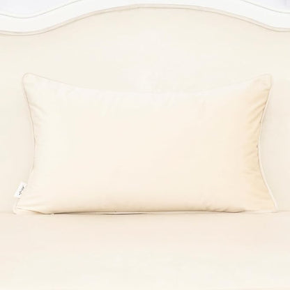 Alerfa Beige Floral Throw Pillow Cover 12 x 20 Inch Cut Velvet Rectange Luxury - Image 2