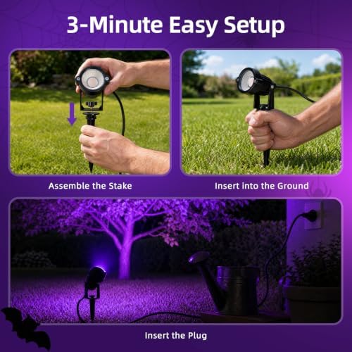 Halloween Orange Purple Spotlights Outdoor Landscape Lighting for Yard
