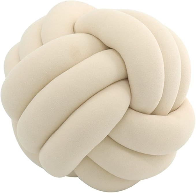 Round Throw Pillow, Soft Handmade Knot Ball Pillows, Home Decoration Pillow by Jackcsale