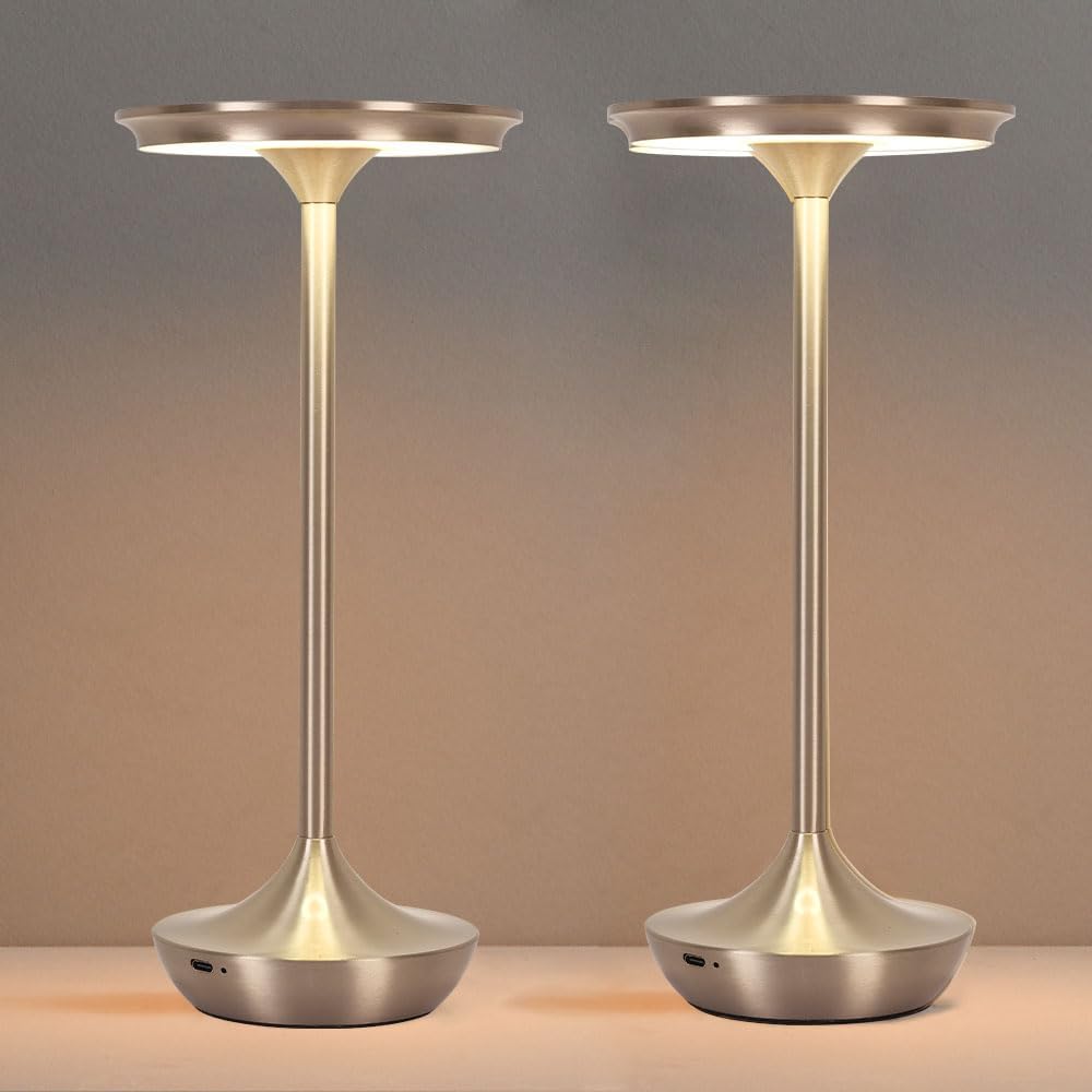 Cordless Table Lamp Set of 2,Portable Rechargeable 6000mAh Outdoor LED Table ...
