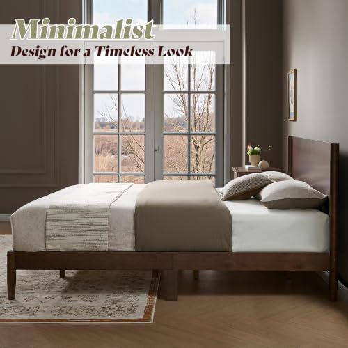 amerlife solid wood full bed frame, mid century, package contents