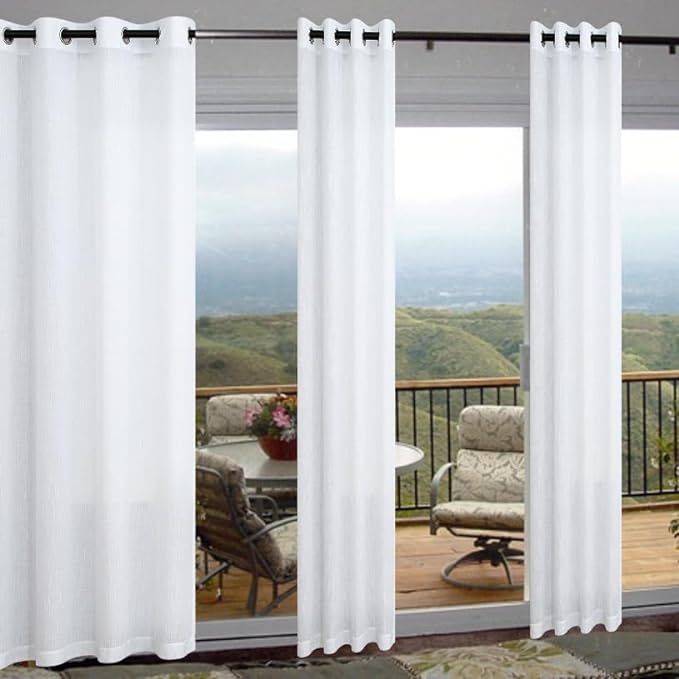 White Curtains 108 Inches Long for High Ceiling to Floor Living Room 2 Panels by Pitalk