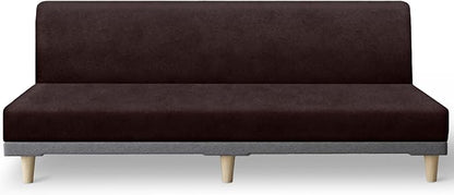 molasofa Leather Like Stretch Futon Slipcover Armless Sofa Cover Furniture by Molasofa