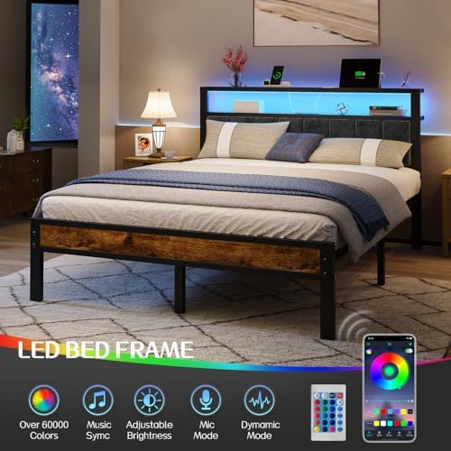 liians queen size bed frame with 2-tier storage, package contents