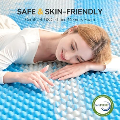 sinweek 2 inch egg crate memory foam mattress, side view