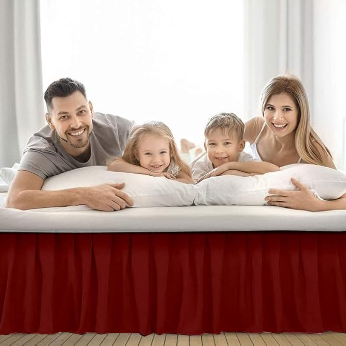 Ruffle Bed Skirt with Split Corners, Microfiber Dust Ruffled - Image 6