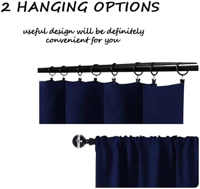 Kitchen Curtains for Windows 2 Panels Set Short Blackout Curtains 36 Inch - Image 5