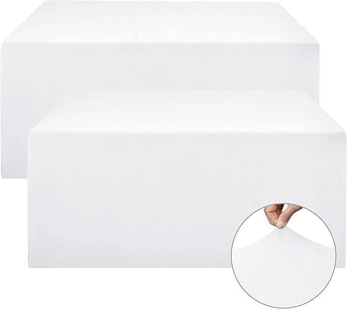Nasitos White Fitted Table Covers by Nasitoshomedecor