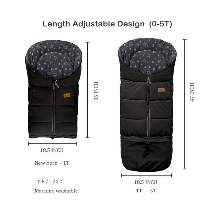 0-5T Length Ajustable Waterproof Stroller Winter Cover - Image 6