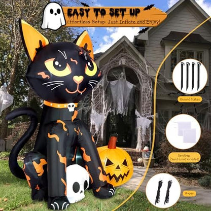 CAMULAND 5FT Halloween Decorations Outdoor, with Built-in LED Lights