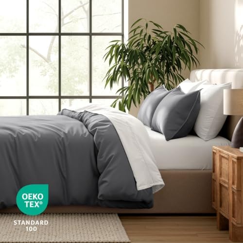 bare home duvet cover set 1800 ultra-soft (queen showing dimensions