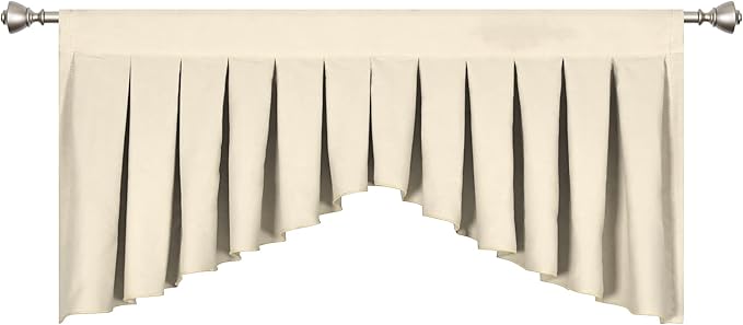 Valances for Windows Beige Window Valance for Living Room Rod Pocket Blackout - Image 3