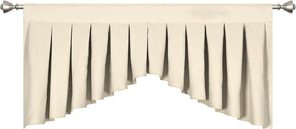 Valances for Windows Beige Window Valance for Living Room Rod Pocket Blackout - Image 3