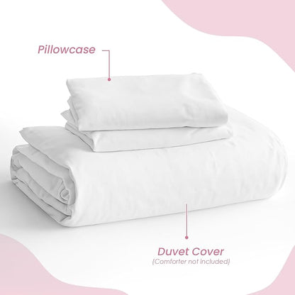 SANDJEST White Duvet Cover Sets Full Size - Image 4