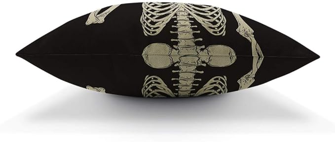 AOYEGO Human Skeleton Posing Throw Pillow Cover Skull Anatomy Happy Creepy - Image 5