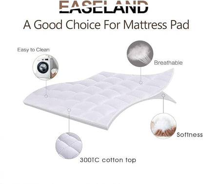 EASELAND Twin XL Mattress Pad Pillow Top Quilted Fitted Mattress - Image 2