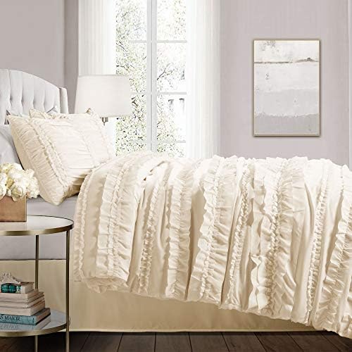 lush decor c07815p13 belle ivory comforter (96 x shown in use