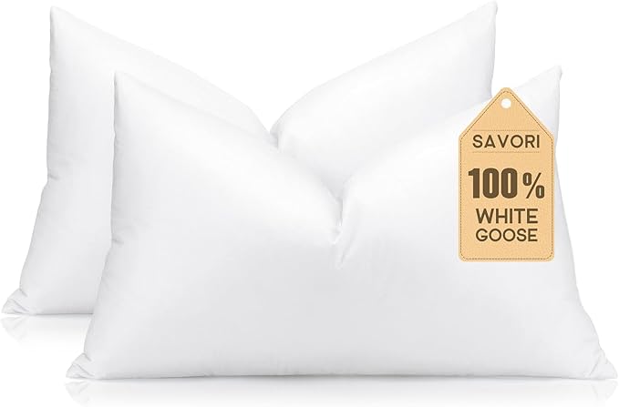 SAVORI 14x22 Lumbar Pilow Insert, Soft Fluffy Sleeping Pillow by SAVORI