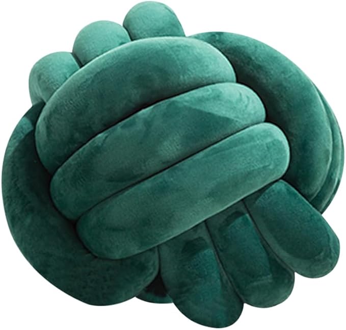 2 Pcs Knot Pillow Ball, Dark Green Knotted Pillow Plush Ball Pillows - Image 7