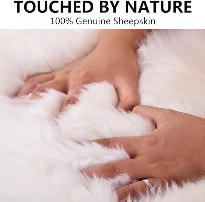 LLB Sheepskin Chair Cushion Non-Slip Back Square Genuine Fur Chair Cover Silky - Image 4