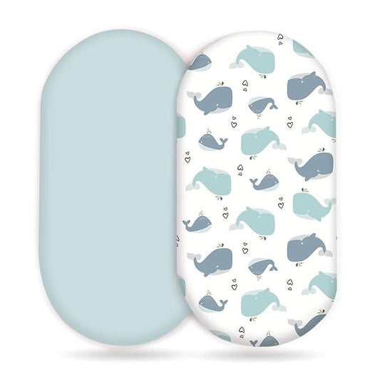 Stretchy Ultra Soft Fitted Bassinet Sheet Set 2 Pack, Universal Fit by BUYNOW