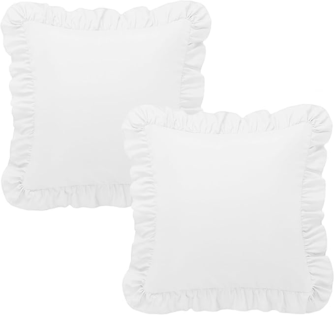 KKJIAF Ruffle Pillow Cases 18x18 Inches, Microfiber Wrinkle Resistant Pillow - Image 8