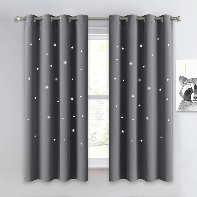 NICETOWN Gray Stars Kids Curtains by NICETOWN